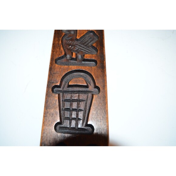 Vtg Primitive Hand Carved Wood Dutch Butter Candy Cookie Mold Springerle - Picture 4 of 9